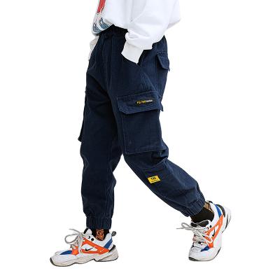 China 2021spring Anti-wrinkle boy big design kids pants 6-15years latest cargo pants fashions boys pants&trousers for sale