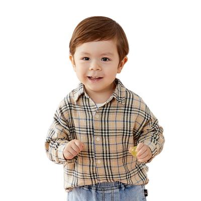 China 2022 New QUICK DRY Kids Spring Autumn Baby Shirt Long Sleeve Plaid Boy Shirt for sale