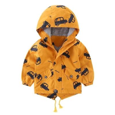 China Winter Kid's Wear Boys And Girls Coat Children's Anti-wrinkle Car Jacket Children's Cotton-padded Full Print Cartoon Zipper Hooded Shirt for sale