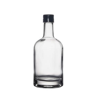 China Berlin Packaging 750ml Spirit Whiskey Thick Round Vodka Bottle Spirit 500ml Transparent Glass Bottle 700ml for sale