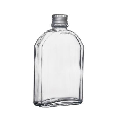 China Berlin Packaging Clear Glass Hip Flask Bottle 100ml 200ml 250ml 350ml Cold Brew Coffee Spirits Whiskey Flask Glass Bottles for sale