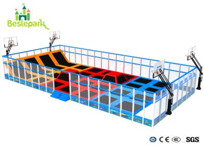 China Commercial Indoor Playground Trampoline , Jump Trampoline Park With Safety Net for sale