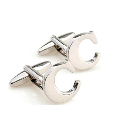 China Custom High Polished Appearance Mens Classic Engraved Initial Cuff Link Alphabet Letter Cufflinks for sale