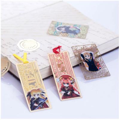 China Wholesale Europe Metal Cartoon Animation School Gift Golden Custom Logo Bookmark for sale