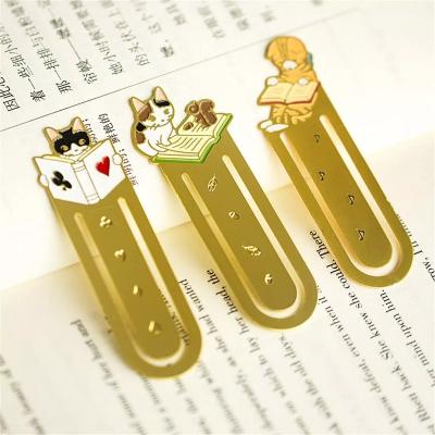 China Europe Souvenir Etching Custom Stainless Steel Metal Brass Bookmark With Your Own Logo For Book for sale