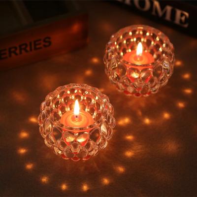 China Creative Crystal Candlestick Romantic Candlelight Dinner Candle Cup Fashion Simple Creative Glass Candle Holder Crafts for sale