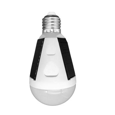 China Modern Panel Rechargeable Hot Sale Led Emergency Light Bulb 7W/12W E27/B22 Solar Light Bulb For Outdoor Lighting for sale