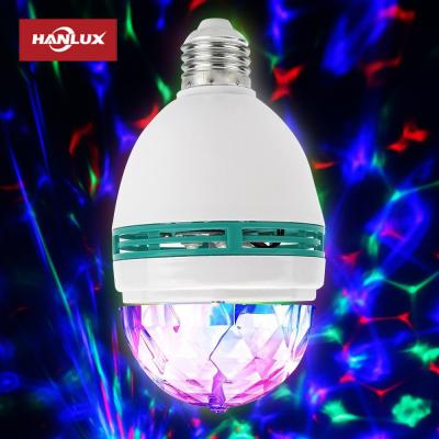 China Garden Christmas Light 3W E27 RGB Led Bulb Colorful Stage Rotating Led Crystal Magic Ball Light Spotlight for sale