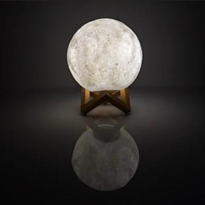 China Factory sale 2 color change touch color smart creative creative 3d moon light lamp led night light for sale