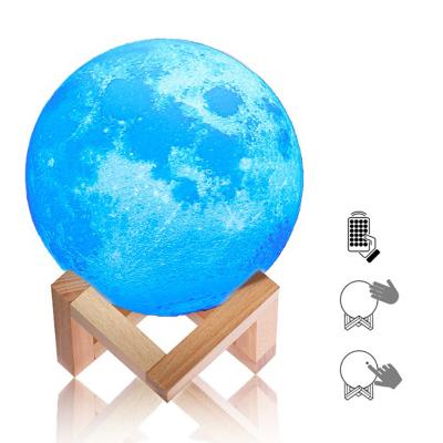 China Modern 3D Printing Moon Light USB Touch Contral Decoration RGB Large Lamp Night Light Rechargeable Moon Lamp for sale