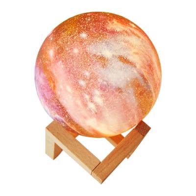 China 16 Colors 8cm 3D Printing Rechargeable Night Lights For Kid 10cm LED Baby Night Light Cute Kids With Wooden Base 12cm Moon Light for sale