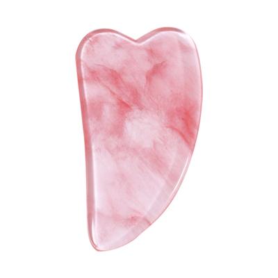 China Watermelon 2020 New Watermelon V Shape Gua Sha Stone Double Rollers/Set Beauty Portable/Cool/Comfortable Natural Red Jade Facial Roller Guasha Tool for sale