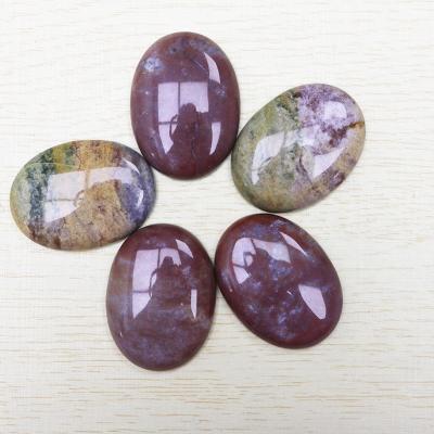 China Cabochon Stone Oval Charm 30x40mm Natural Indian Agate Stone Oval Beads No Drilling Stone Cabochon For Jewelry Making for sale