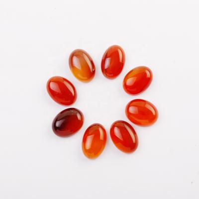 China Natural Red Agate Stone Ring 13*18mm Oval Flat Onyx Stone Cabochon Bead For Jewelry Accessories Making Necklace Pendant for sale