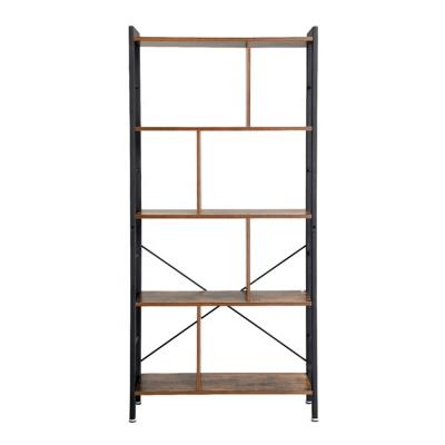 China Wholesale Adjustable Modern Wooden Living Room Furniture Folding Bookcases (Height) 5 Tier Home Office Storage Industrial Racks for sale