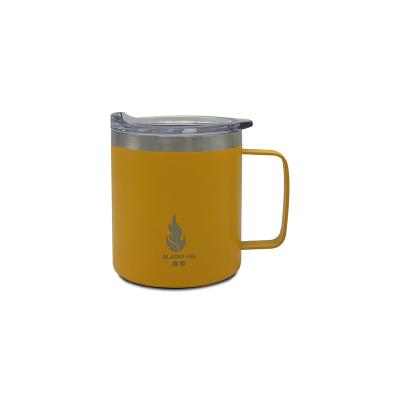 China Sustainable Logo Printed Stainless Steel Tumbler Double Wall Tumbler Coffee Mug with Slid Lid and Handle for sale