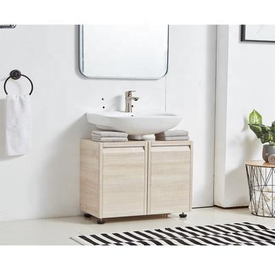 China Freestanding Single Design Provided Factory Customized Single Free Standing Bathroom Vanity With Solid Wood Set for sale