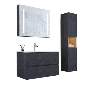 China Customized Environmental Friendly European PVC Bathroom Hot Sale Modern Vanity for sale