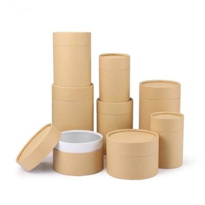 China Handmade Recyclable Round Bottle Packaging Cylindrical Kraft Paper Tube Boxes for sale