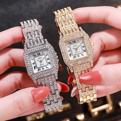 China Square watch of the soft temperament of the shiny fashion watch women\`s popular Korean diamond dress luxury full temperament for sale