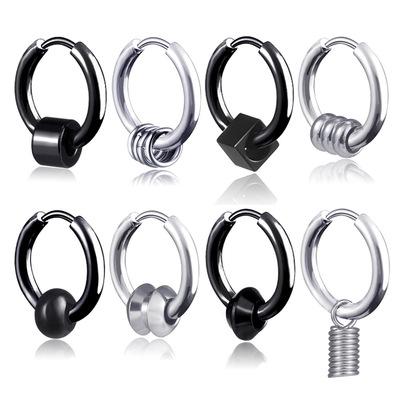 China Cute Korean Hot Selling Fashion Multi Style Titanium Steel Golden Clip Earrings for sale