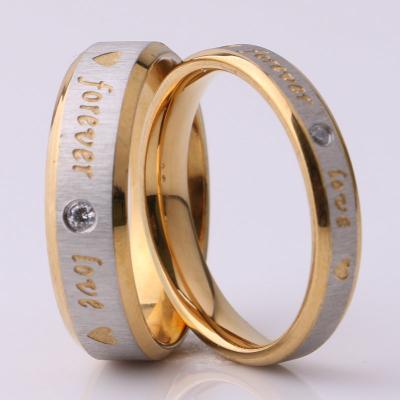 China FASHIONABLE Couples Ring Titanium Steel Brushed Surface Fashion Marking with Letters Ring Fashion Jewelry Factory Outlet for sale