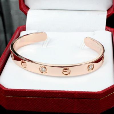 China Wholesale Popular Gold Plated Bracelet Girl Jewelry Soft Open Titanium Steel Simple Hot Casual Fashion/Sporty Couples Bracelet for sale