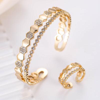 China European and American fashion new opening diamond punk gold plated bracelet popular high quality silver bracelet women for sale