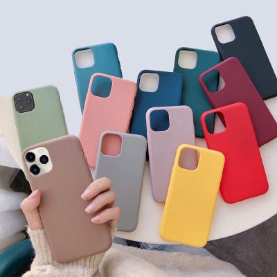 China Shockproof Anti-scratch Proof Matte Soft TPU Silicone Slim Cover For Iphone 11 12 13 Mini Pro Max Case for sale