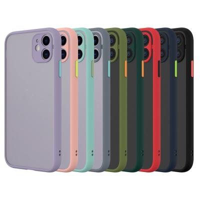 China Armor Shockproof anti-knock TPU Matte Phone Case For Iphone translucent 12 11 pro 8 7 6 plus maximum for sale