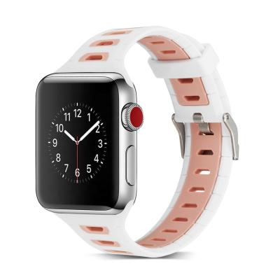 China Fanshion Soft Silicone Watch Band For Apple Watch 38mm 40mm 42mm 44mm iWatch Wrist Band Strap for sale