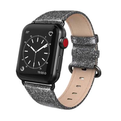 China Hot Selling Sublimation Leather Leather Watchband For Apple Watch Bling Wristband Band Strap for sale