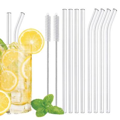 China Sustainable Borosilicate Straw Practical Coffee Milk Tea Drinking Glass Drinks Straw Colorful Straw For Bar Accessory Eco-friendly for sale