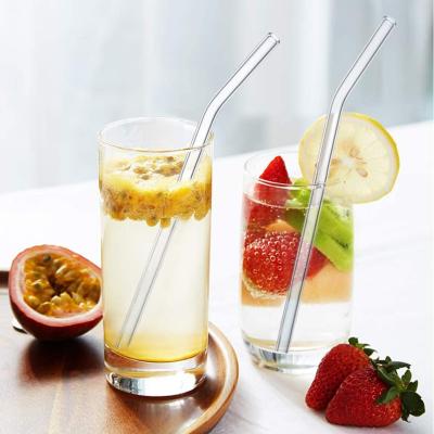 China 6mm Disposable Glass Drinking Straw With Cleaning Brush Wedding Birthday Party Straws For Whiskey Cocktail Bar Drinking Accessories for sale