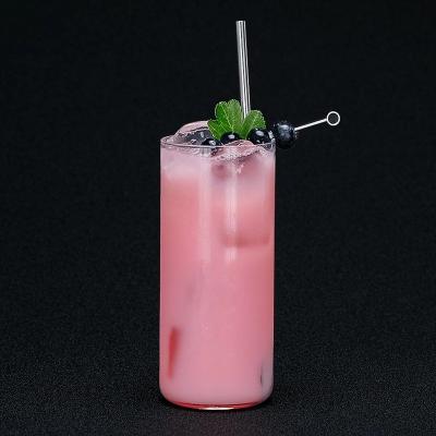 China 200*8mm Disposable Color Glass Straws For Smoothies Cocktails Drinking Straws Healthy Reusable Eco Friendly Straws With Cleaning Brush for sale