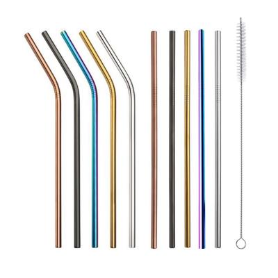 China Drinking Tubes Bent Straws Straw Straight Reusable Wholesale Stainless Steel Sustainable Metal Eco-Friendly Straws for sale