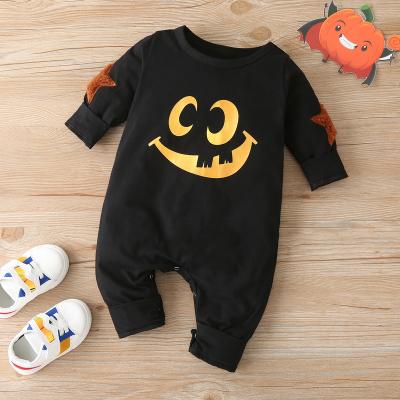 China Polyester/Cotton Halloween Clothes Autumn Winter Baby Boy Clothes Cute Casual Cotton Star Cartoon Little Ghost Print Baby Romper 0-18M Long Sleeve for sale