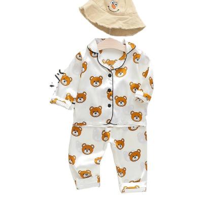 China Animal Pajamas 2pcs Dot Print Casual Tops Long Sleeve+pants Kids Clothes QUICK DRY Home Wear Child Sleepwear Sets Baby Boy Girl Pajamas for sale