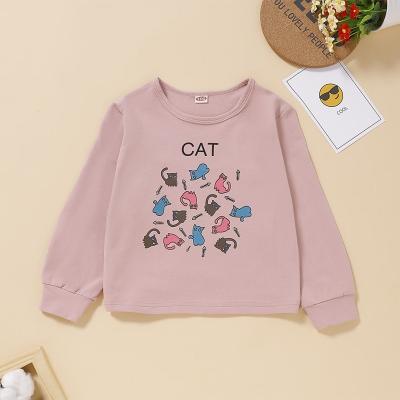 China 2022 QUICK DRY Baby Clothes Toddler Autumn Clothes Cartoon Cat Long Sleeve Baby Sweatshirt Spring Baby Tops Toddler Girl Sweater 0-24M for sale