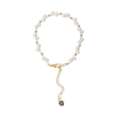 China 2021 simple design cute steel wire baby bead bracelet tail gold plated chain bracelet with cheap price for sale