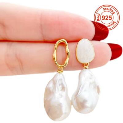 China 2021 Fashion Geometry Design 925 Sterling Silver Shell Pearl Earring Stud Backing for sale