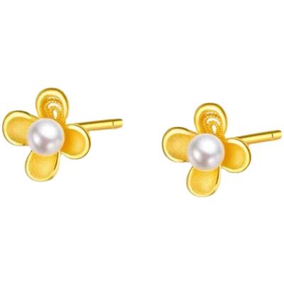 China 2021 Fashion Clover Shape Design 925 Sterling Silver Pearl Earring Stud Holder For Girls for sale