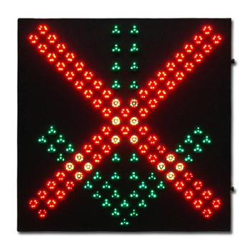 China Waterproof Aluminum Alloy Tunnel Lane And Green Arrow Traffic Control Lane Safety Red Cross Sign for sale