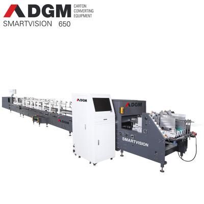 China Automatic Corrugated Box Cardboard Folder Gluer Gluer Food DGM SMARTVISION 650 Line Machine for sale