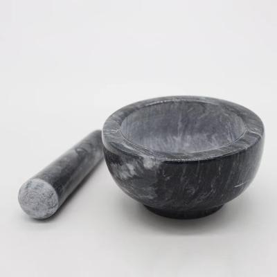 China Good Quality Wholesale Price Natural Stone Mortar Black Marble Pestle Mortar Marble for sale