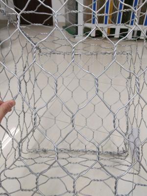 China Hexagonal Galvanized Gabion Box , Plastic Coated Gabion Wire Mesh Retaining Wall Cages for sale