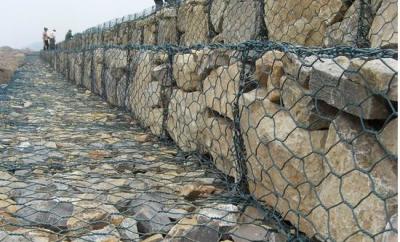 China Galvanized Gabion Rock / Stone Cages For Retaining Walls Construction Hesco Barrier for sale