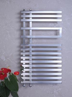 China Hot Water Brushed / Polished Heated Towel Wamer Stainless Steel 304 Flat Tube for sale