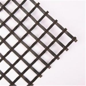 China Black Fiberglass Geogrid Geosynthetic Materials 80KN/M For Retaining Wall for sale