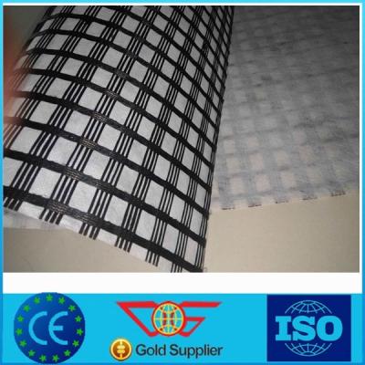 China High Tensile Fiberglass Geogrid Composite Geotextile With Glu , Width 1 - 5.8m for sale